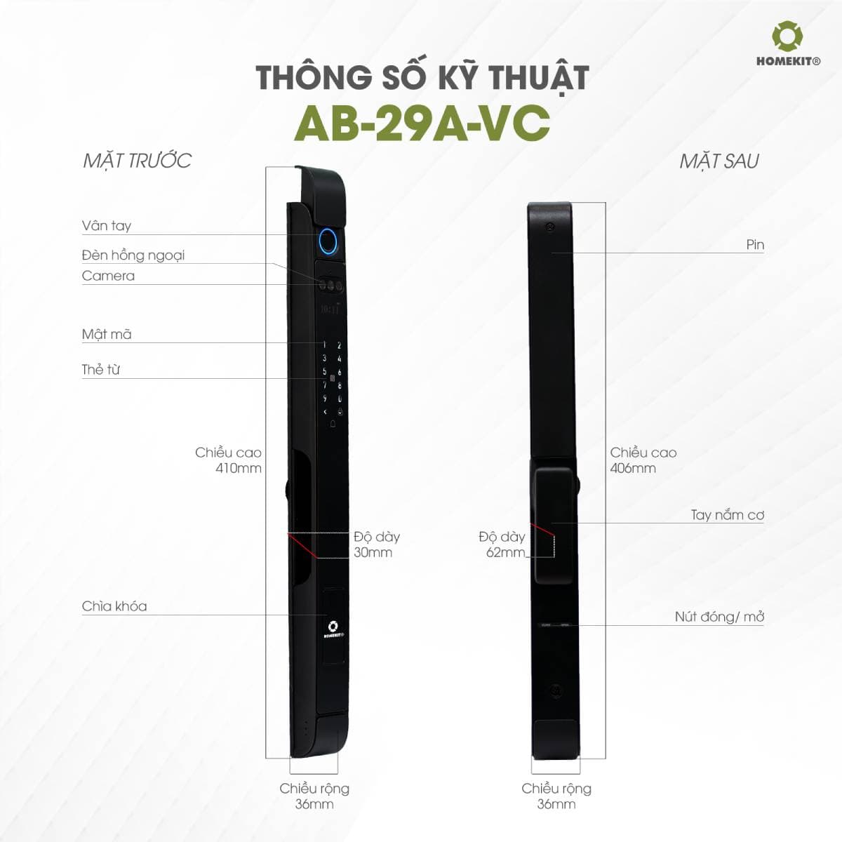 Khoá cửa nhận diện khuôn mặt cho cửa nhôm Xingfa AB-29A-VC