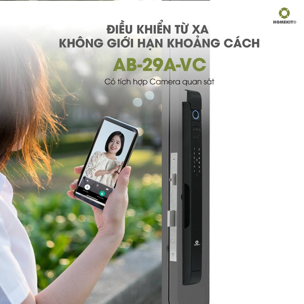 Khoá cửa nhận diện khuôn mặt cho cửa nhôm Xingfa AB-29A-VC