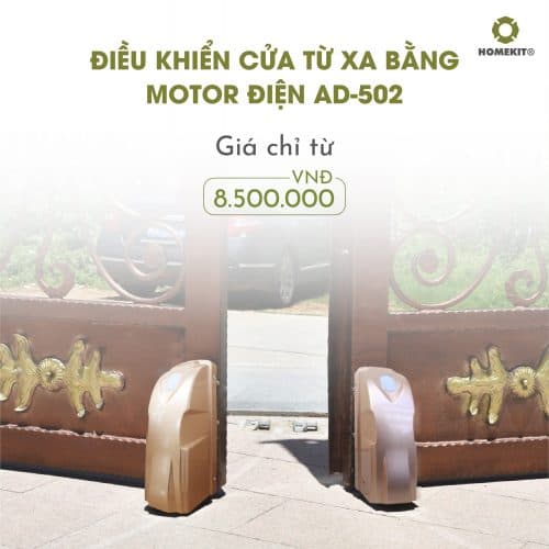 Điều khiển cửa từ xa cho cửa 2 cánh dùng motor điện AD-502