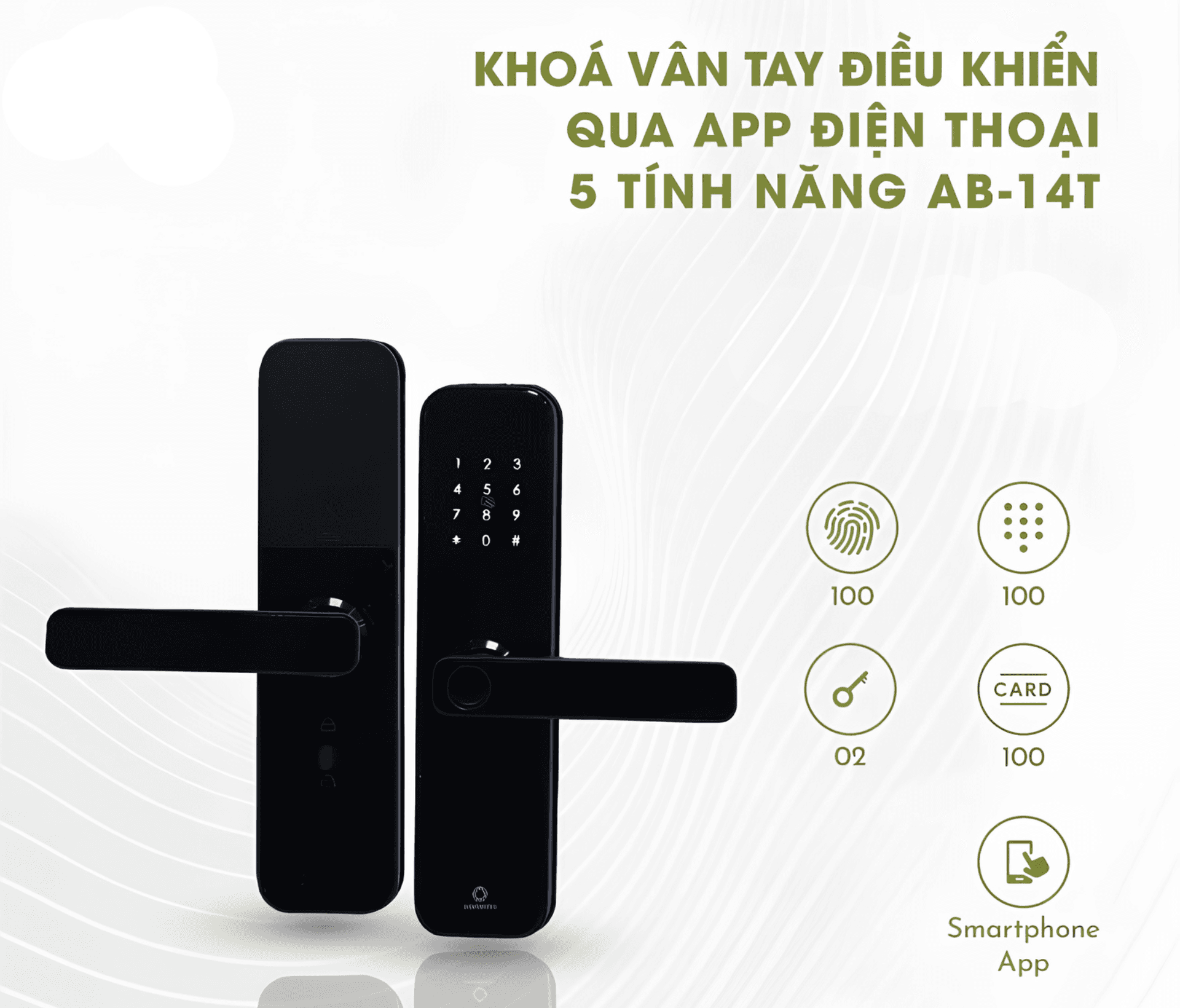 Khoá cửa điều khiển từ xa 5 tính năng AB-14T HomeDash